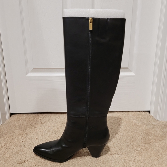 Vince Camuto Dress Up Buttercup Knee High Black Heeled Boots in Wide Calf - Picture 4 of 8